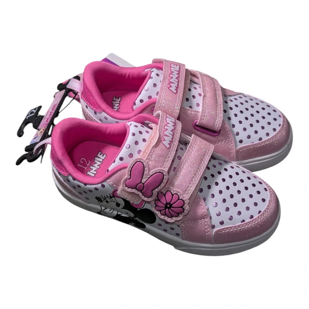 Disney Minnie Mouse Pink Girls Shoes Size 12 NWT Velcro